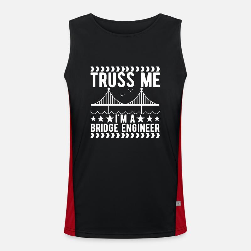 Bridge Engineer Bridge Construction - Men's Functional Contrast Tank Top  - black/red