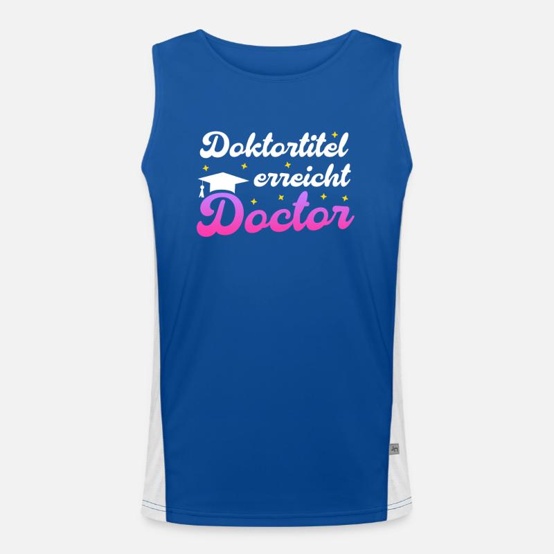 DOKTORTITEL ERREICHT Dissertation Lustiges Funktionelles Kontrast-Tank Top für Männer 