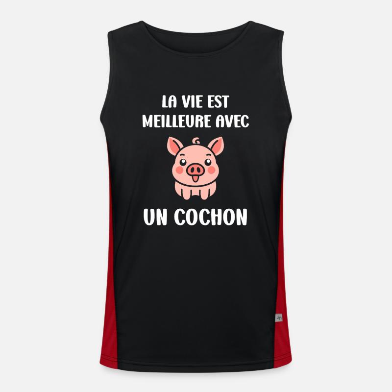 cochon Débardeur respirant contrasté Homme 