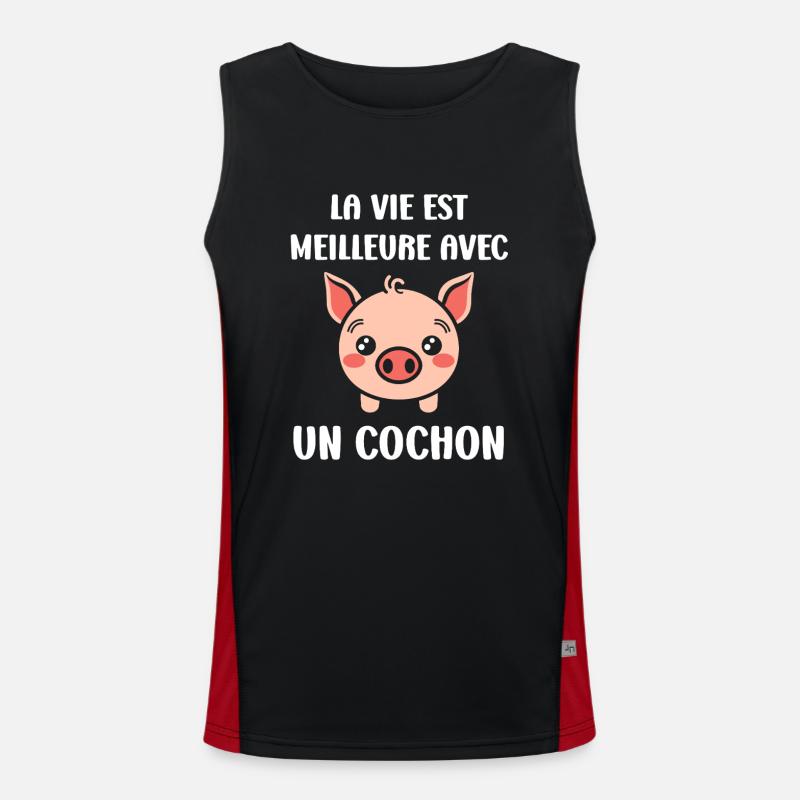 cochon Débardeur respirant contrasté Homme 