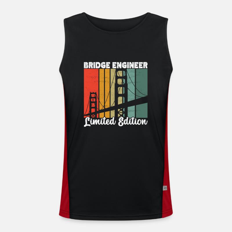 Bridge Engineer Bridge Construction - Men's Functional Contrast Tank Top  - black/red