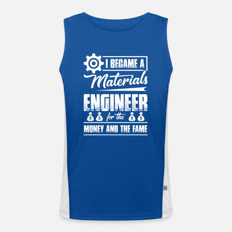 I Became A Materials Engineer Men's Functional Contrast Tank Top 