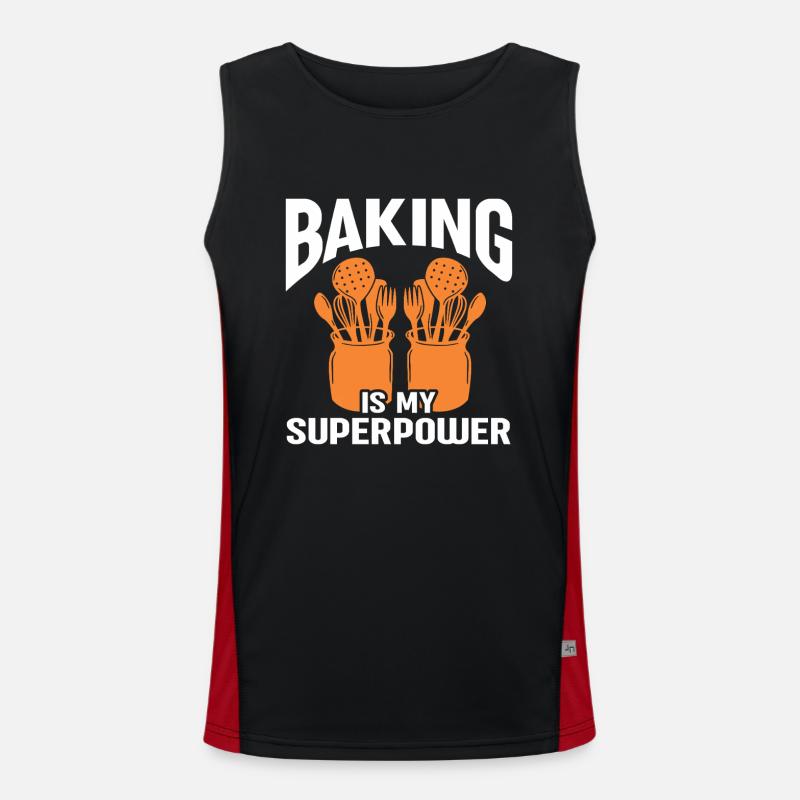 Baking Bakery Baker - Men's Functional Contrast Tank Top  - black/red
