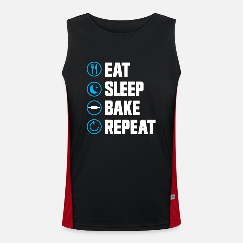 Baking Bakery Baker - Men's Functional Contrast Tank Top  - black/red