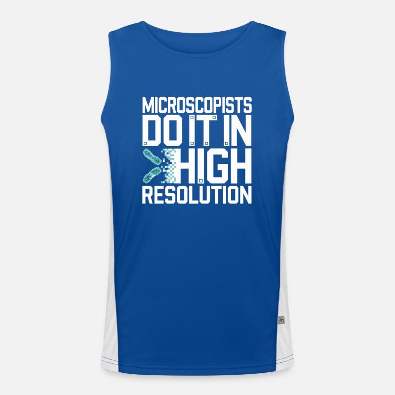 Microscope Enthusiast Lab Technician Science Men's Functional Contrast Tank Top 