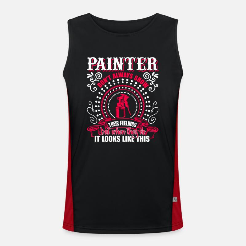 Painter Awesome Painter - Men's Functional Contrast Tank Top - black/red
