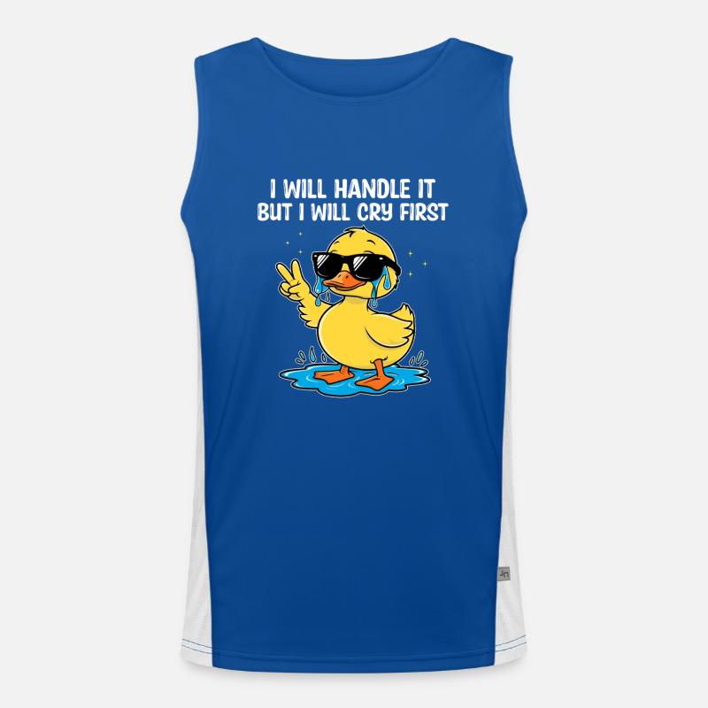 Ich werde damit umgehen Sarkasmus Sarkastisch Funktionelles Kontrast-Tank Top für Männer 