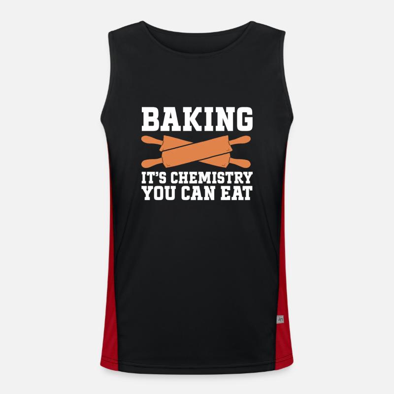 Baking Bakery Baker - Men's Functional Contrast Tank Top  - black/red