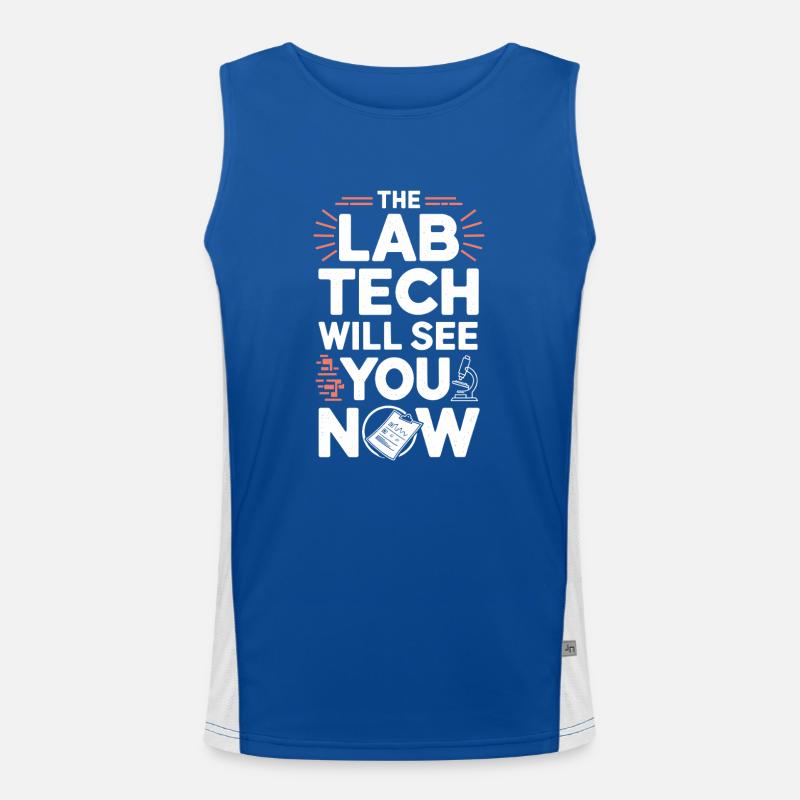 Microscope Enthusiast Lab Technician Science Men's Functional Contrast Tank Top 