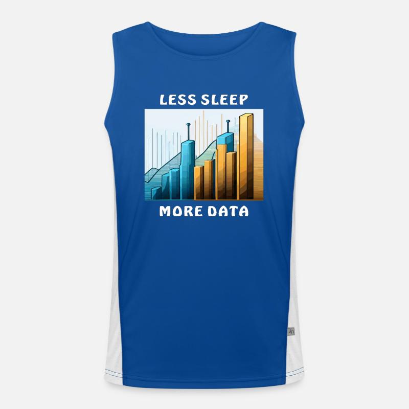 LESS SLEEP MORE DATA Funktionelles Kontrast-Tank Top für Männer 