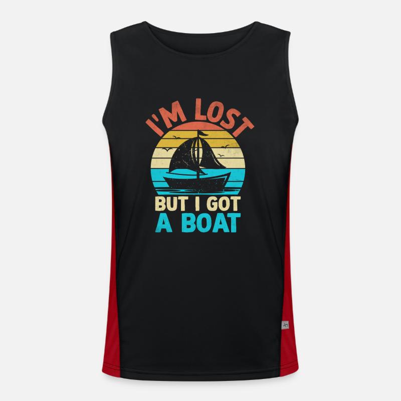 Ich bin verloren, aber ich habe ein Boot Paddelboot Funktionelles Kontrast-Tank Top für Männer 