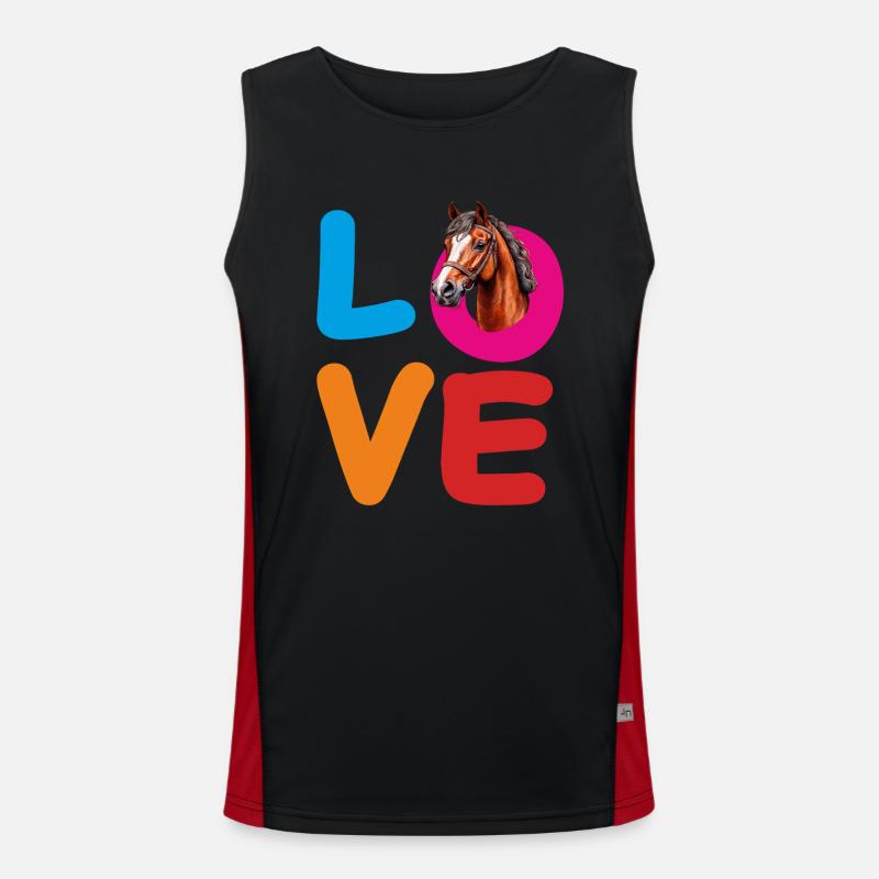 LOVE PFERD Funktionelles Kontrast-Tank Top für Männer 