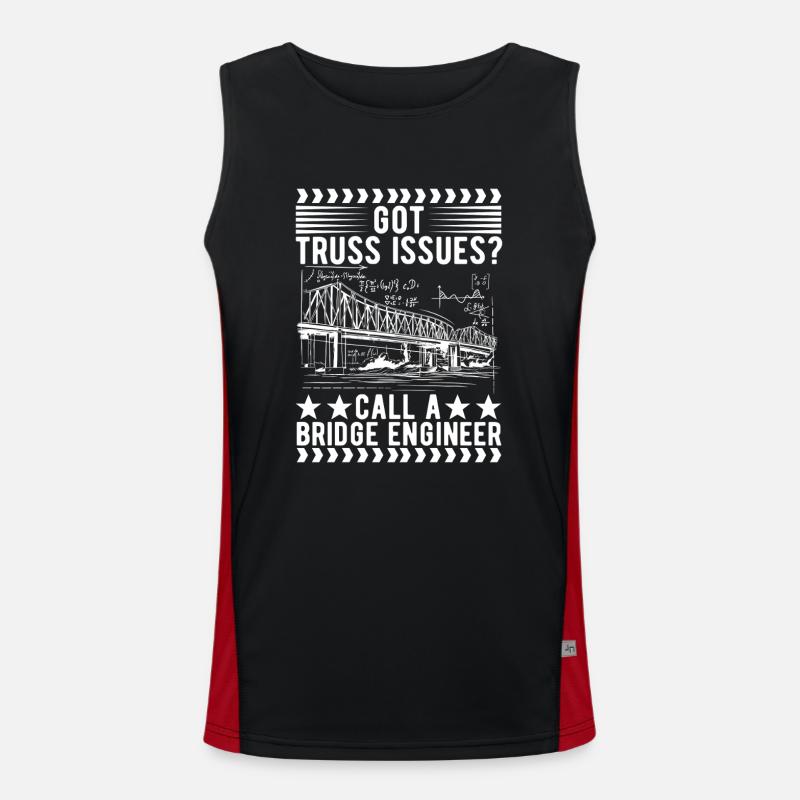 Bridge Engineer Bridge Construction - Men's Functional Contrast Tank Top  - black/red