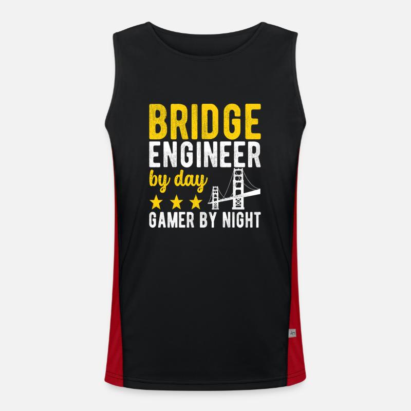 Bridge Engineer Bridge Construction - Men's Functional Contrast Tank Top  - black/red