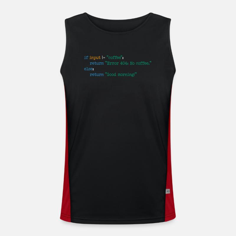 Café Code Programmeur Informatique Cadeau Débardeur respirant contrasté Homme 