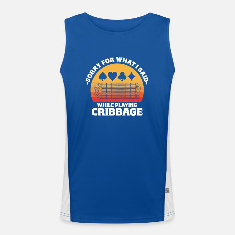 Sorry For What I Said While Playing Cribbage Men's Functional Contrast Tank Top 