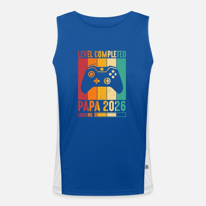 Level Completed Papa 2026 Loading Werdender Papa Funktionelles Kontrast-Tank Top für Männer 