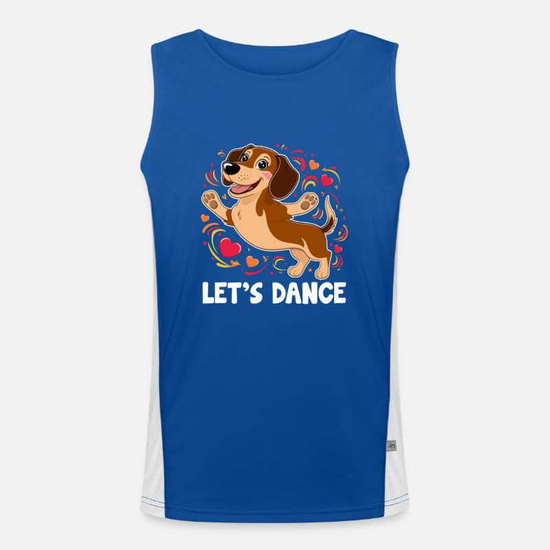 Ein Dackel Dancin Let's Dance Dancing Dancer Funktionelles Kontrast-Tank Top für Männer 