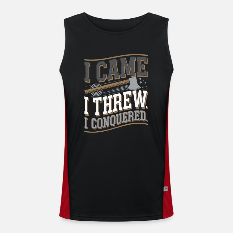 Axe Throwing Target Practice Lumberjack Sport Funktionelles Kontrast-Tank Top für Männer 