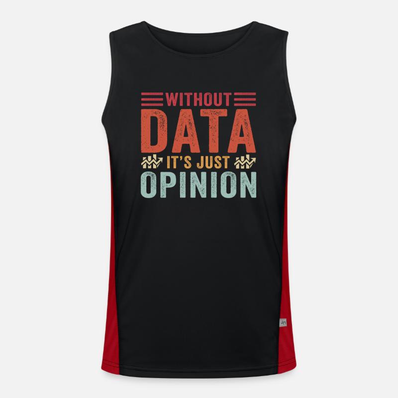 Funny Data Enthusiast Design Men's Functional Contrast Tank Top 