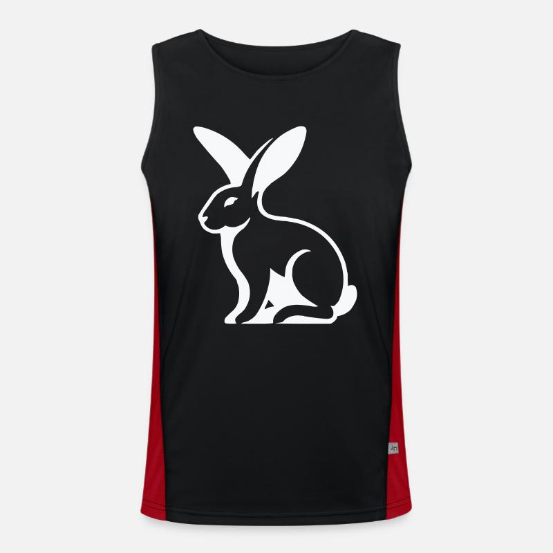 Rabbit Rabbit - Men's Functional Contrast Tank Top  - black/red