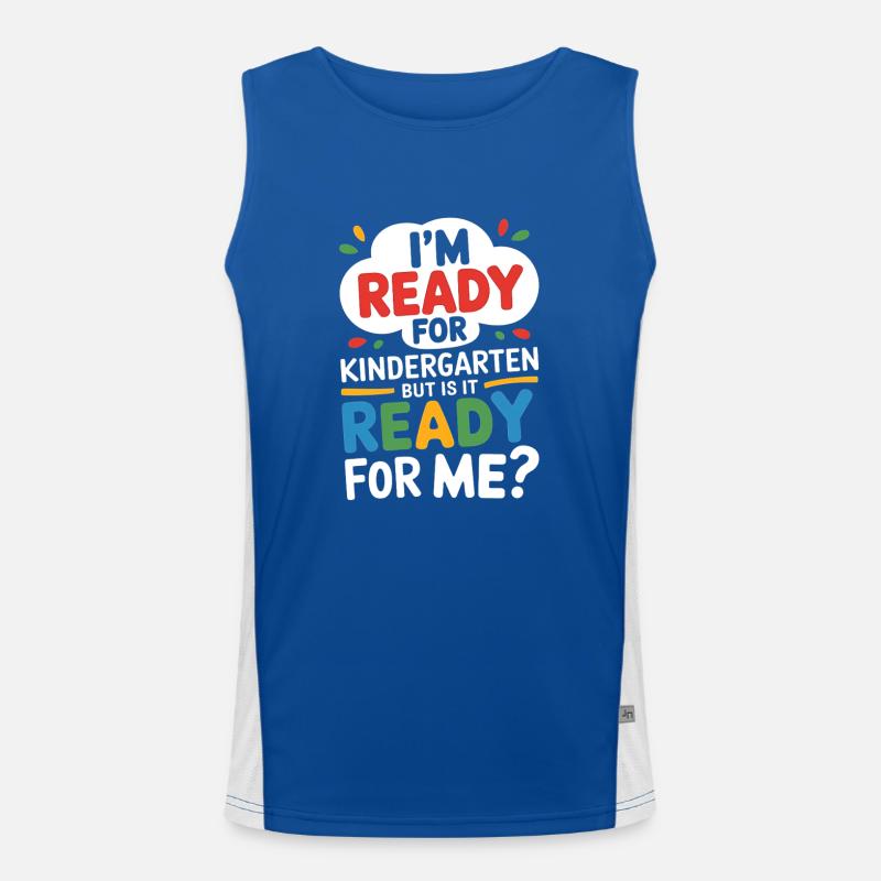 Funny Kindergarten Start Saying Men's Functional Contrast Tank Top 