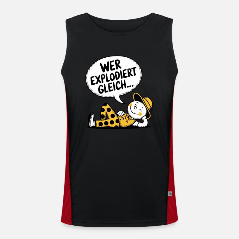 WER EXPLODIERT GLEICH Funktionelles Kontrast-Tank Top für Männer 
