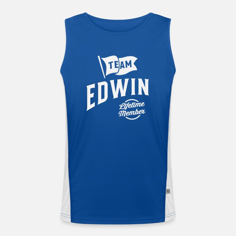 Team Edwin Lifetime Member Personalized Name Edwin Men's Functional Contrast Tank Top 