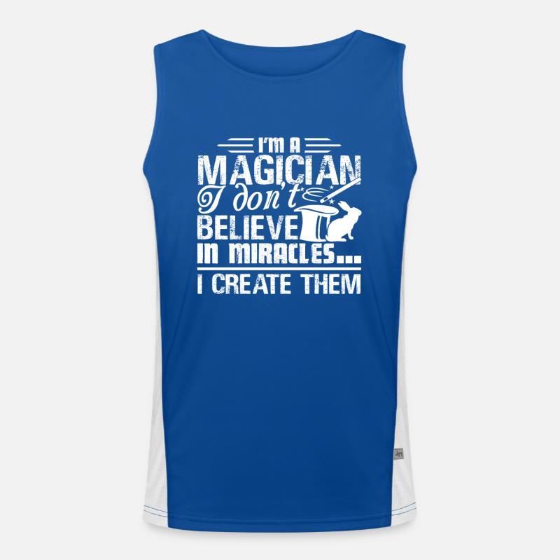 Magician I create Miracles Men's Functional Contrast Tank Top 