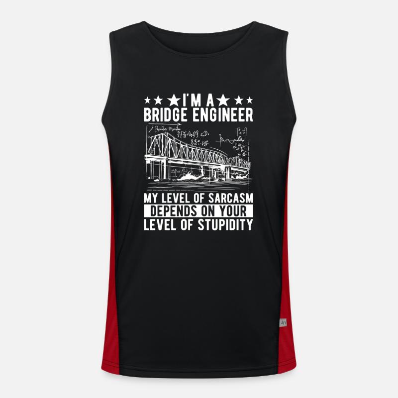 Bridge Engineer Bridge Construction - Men's Functional Contrast Tank Top - black/red