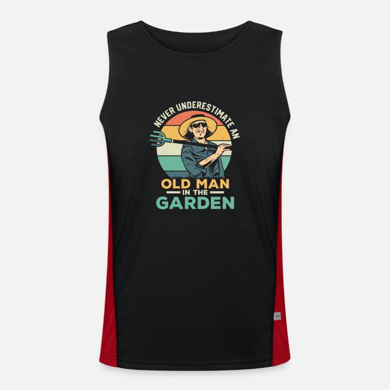 Never Underestimate A Man In The Garden Botanical Men's Functional Contrast Tank Top 