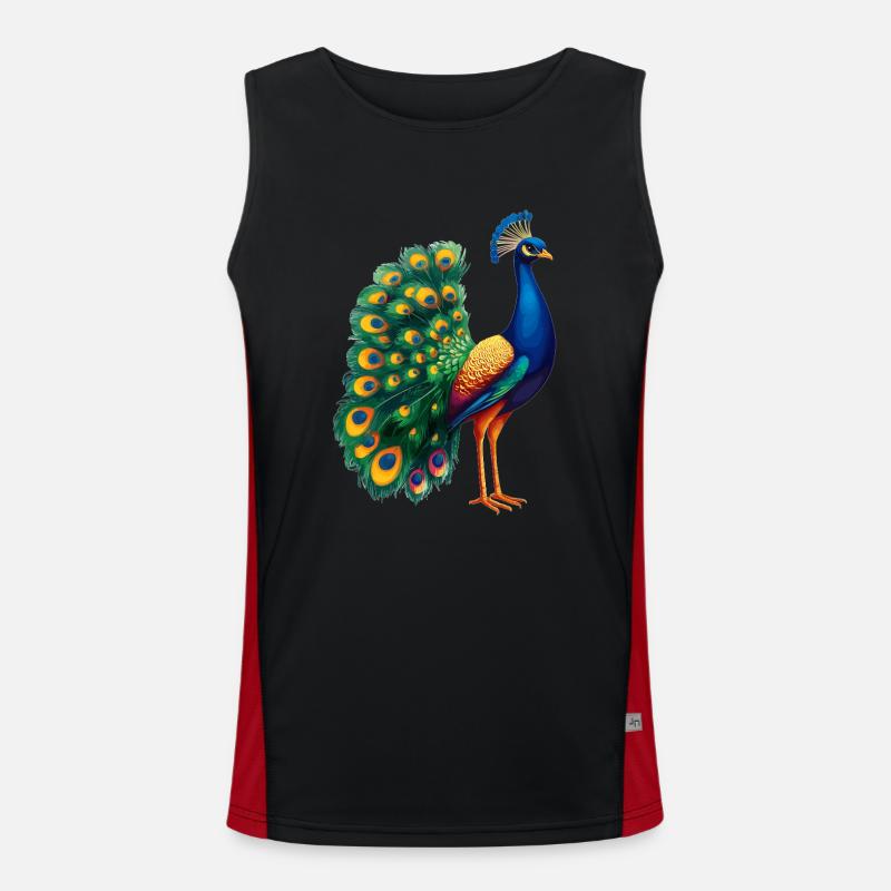 Peacocks Peacock - Men's Functional Contrast Tank Top  - black/red