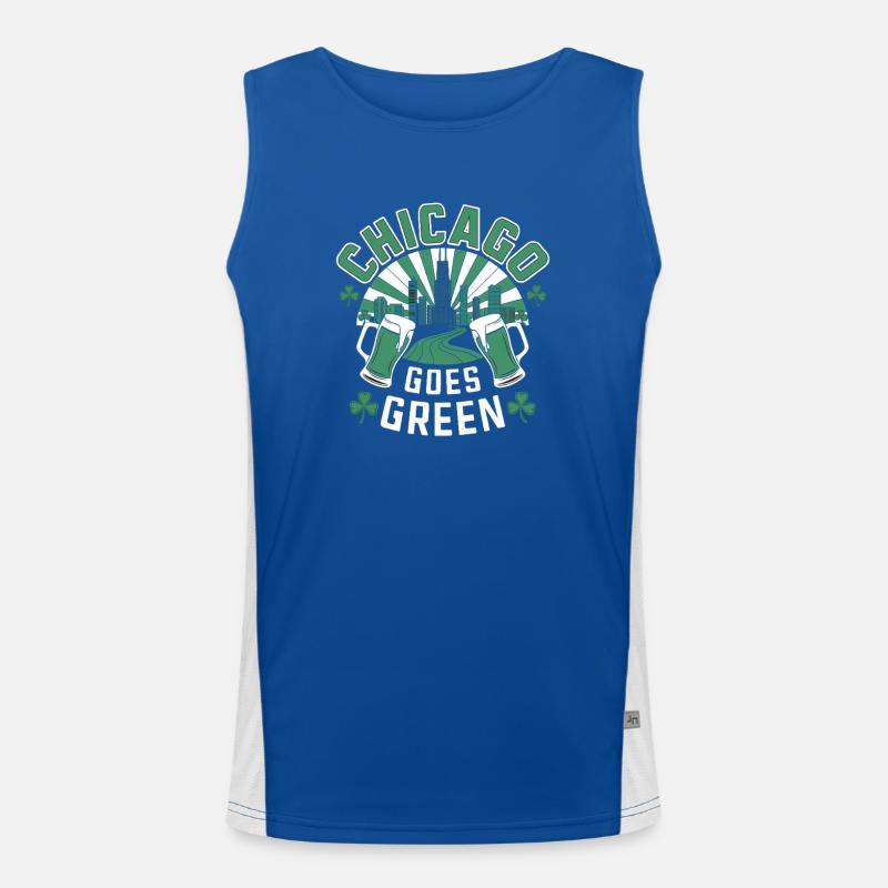 Chicago Goes Green Funktionelles Kontrast-Tank Top für Männer 