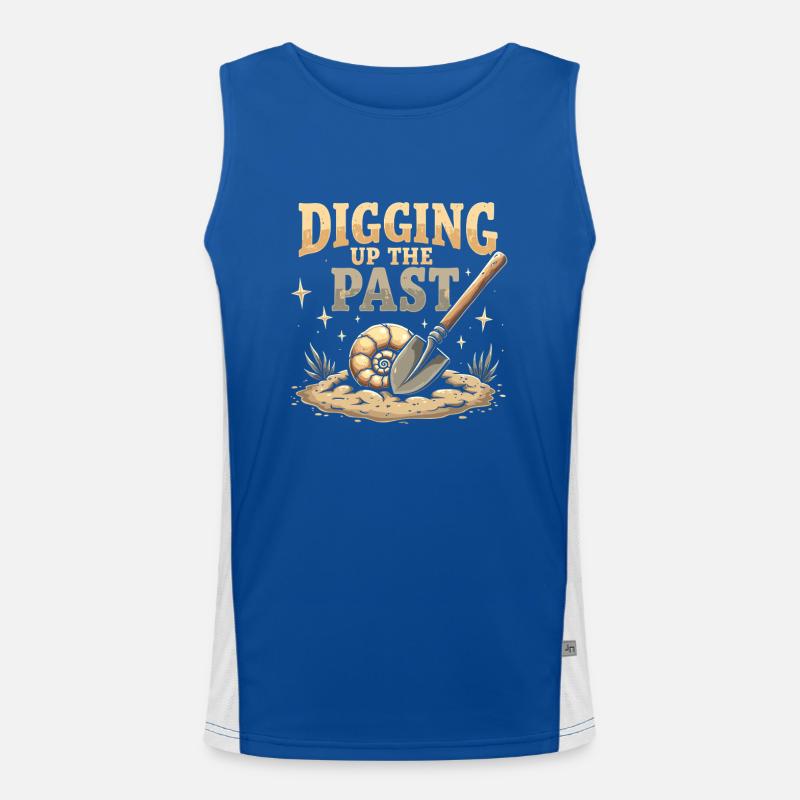 Fossilized Ammonite Collector Prehistoric Men's Functional Contrast Tank Top 