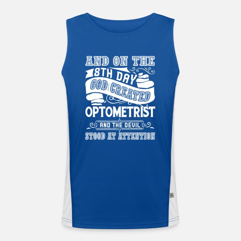 Optometrist God Created Optometrist Men's Functional Contrast Tank Top 