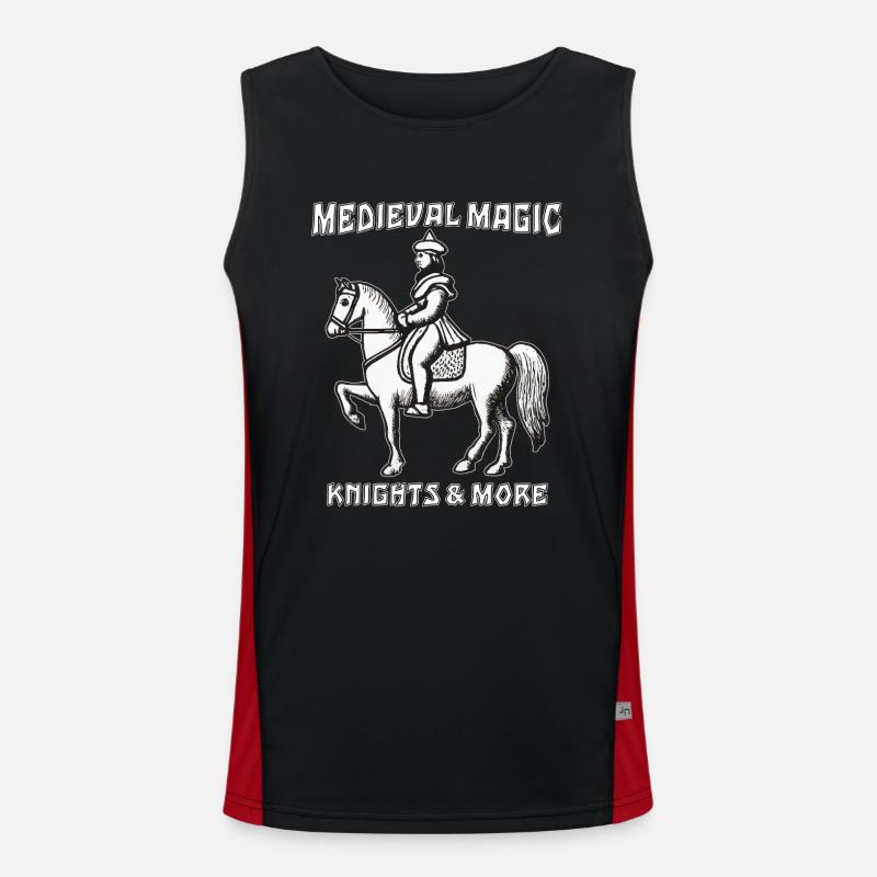 MEDIEVAL MAGIC KNIGHTS & MORE - Men's Functional Contrast Tank Top - black/red