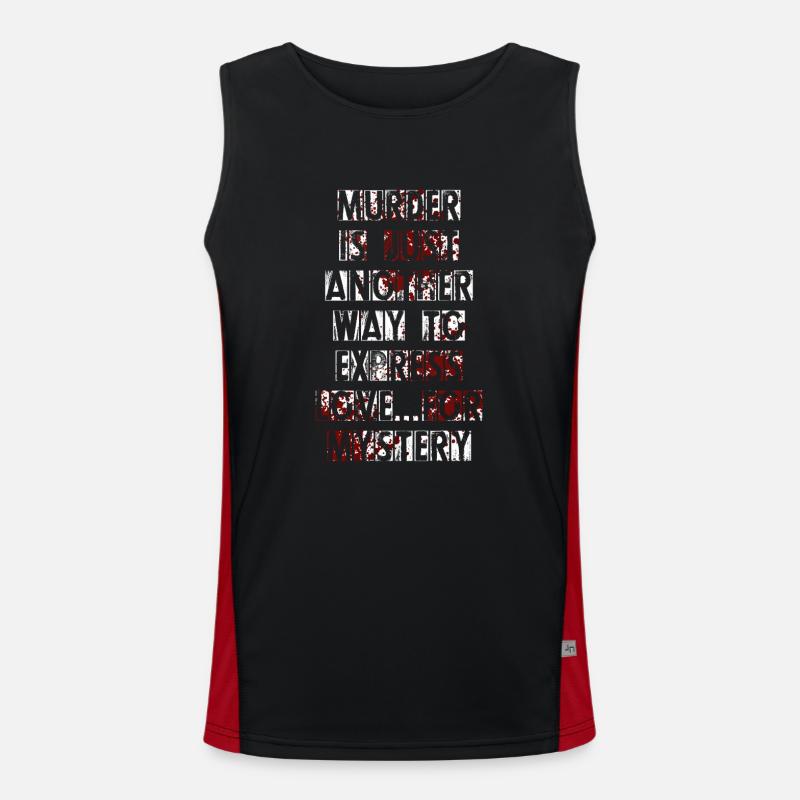 Murder Mystery Dinner Fun Night - Men's Functional Contrast Tank Top - black/red