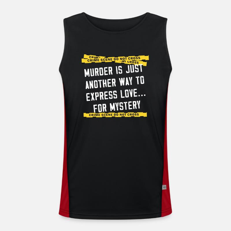 Murder Mystery Dinner Fun Night - Men's Functional Contrast Tank Top  - black/red