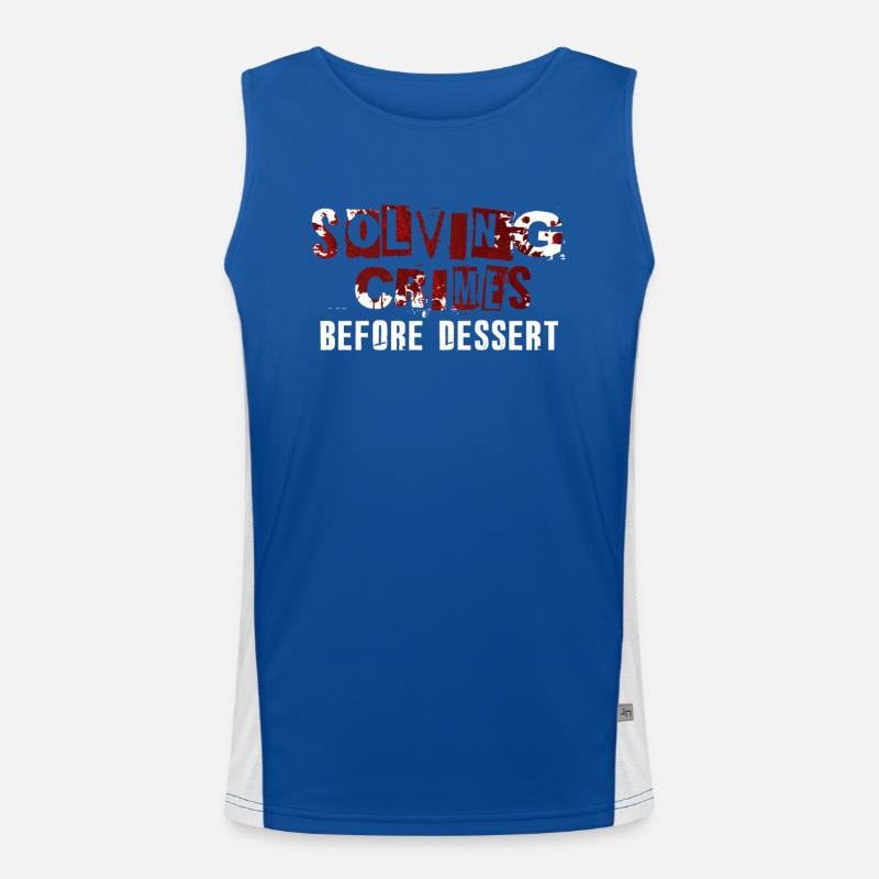 Solving Crimes Before Dessert Mystery Men's Functional Contrast Tank Top 