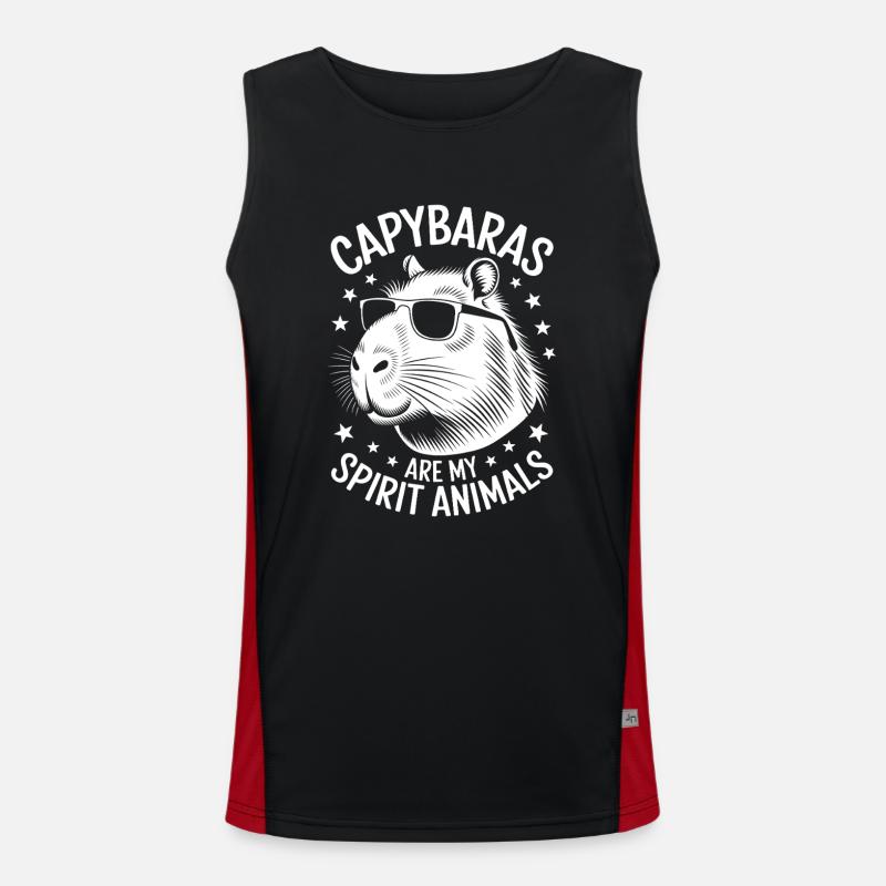Capybara Spruch Lustiges Capybara Geschenk Funktionelles Kontrast-Tank Top für Männer 