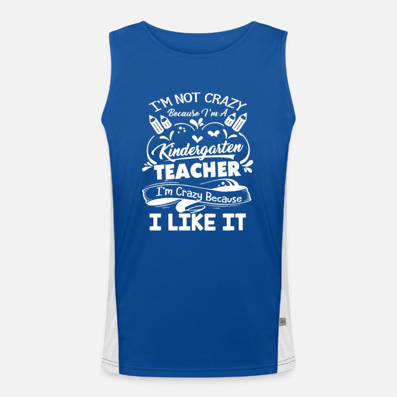 Kindergarten Teacher Crazy Men's Functional Contrast Tank Top 