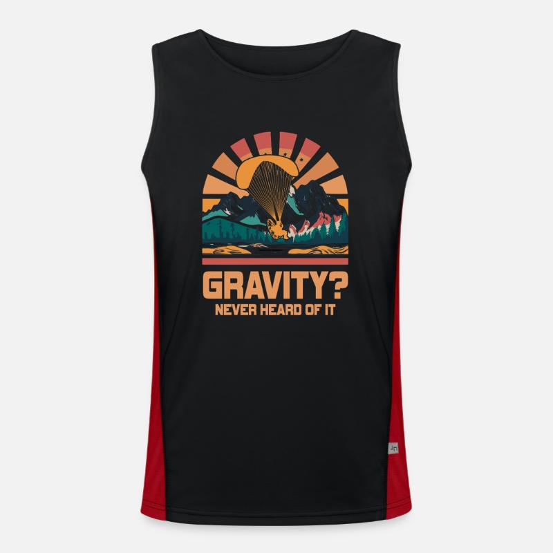 Hilarious Paramotor Gravity Meme - Men's Functional Contrast Tank Top  - black/red