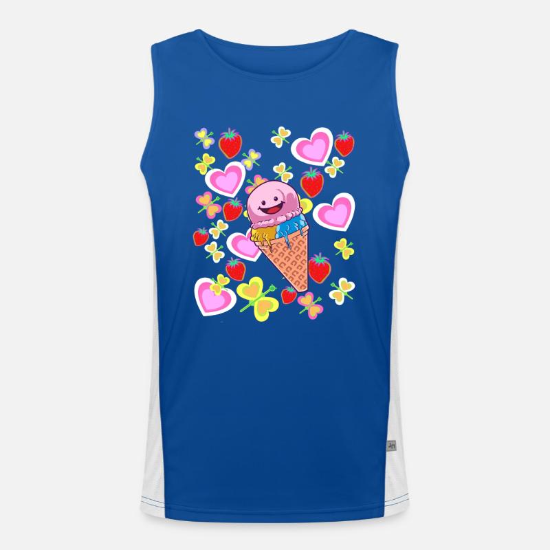 Sommer Retro Eis Eiskrem Kinder Kind Eiscrem Funktionelles Kontrast-Tank Top für Männer 