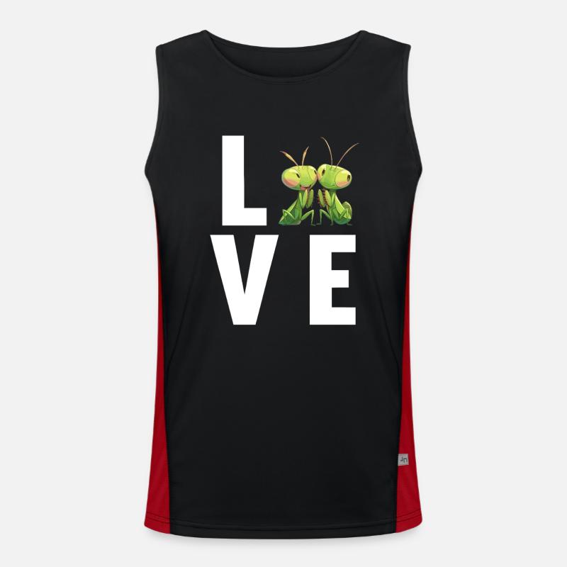 Praying mantises Praying mantis - Men's Functional Contrast Tank Top  - black/red