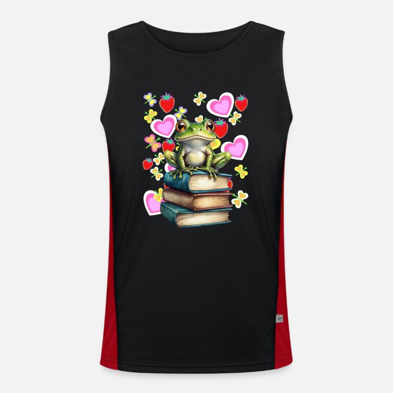 Frog Frogs Toad - Men's Functional Contrast Tank Top - black/red