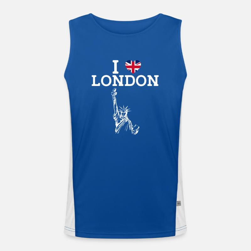 J’aime Londres Statue De La Liberté Angleterre Drapeau Jeu De Mots Débardeur respirant contrasté Homme 