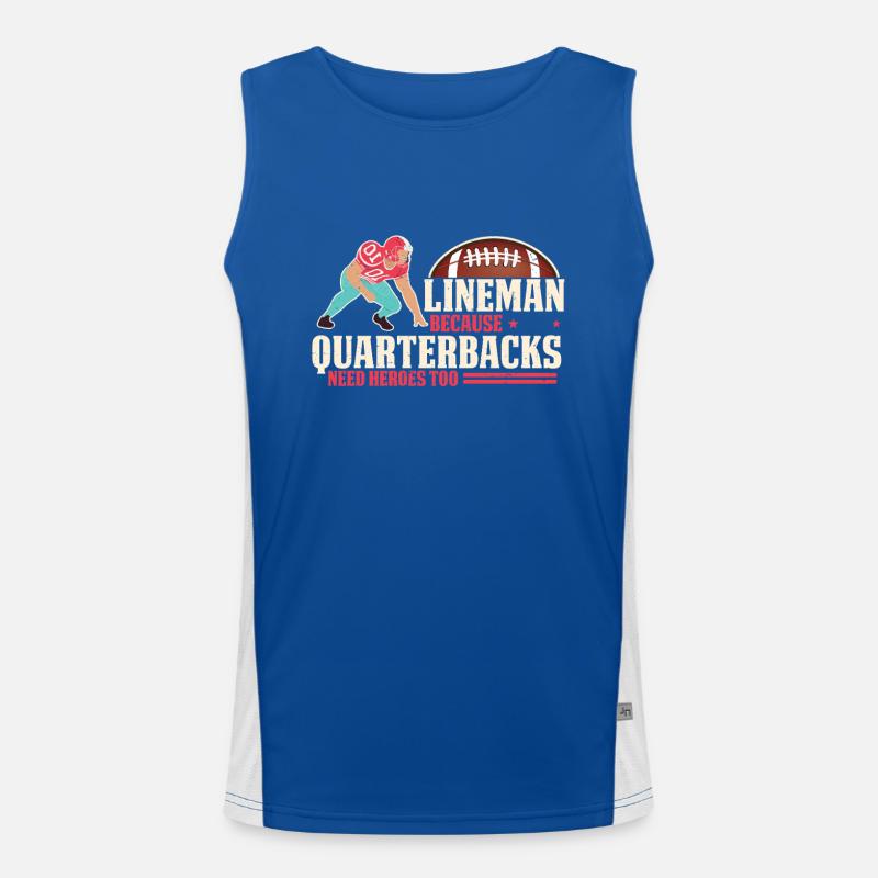 Lineman, weil Quarterbacks Helden brauchen Funktionelles Kontrast-Tank Top für Männer 