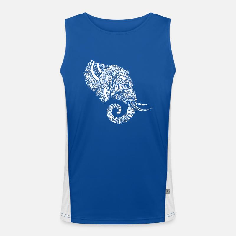 Elephant Elephant Floral Pattern Men's Functional Contrast Tank Top 