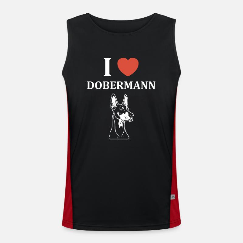 Dobermann - Men's Functional Contrast Tank Top  - black/red