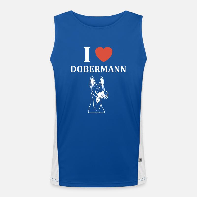 Dobermann Funktionelles Kontrast-Tank Top für Männer 